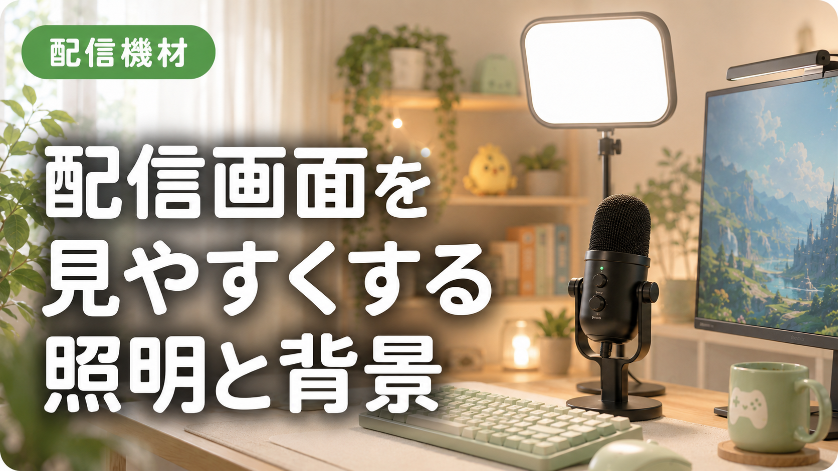 ゲーム配信で画面を見やすくする照明と背景づくり