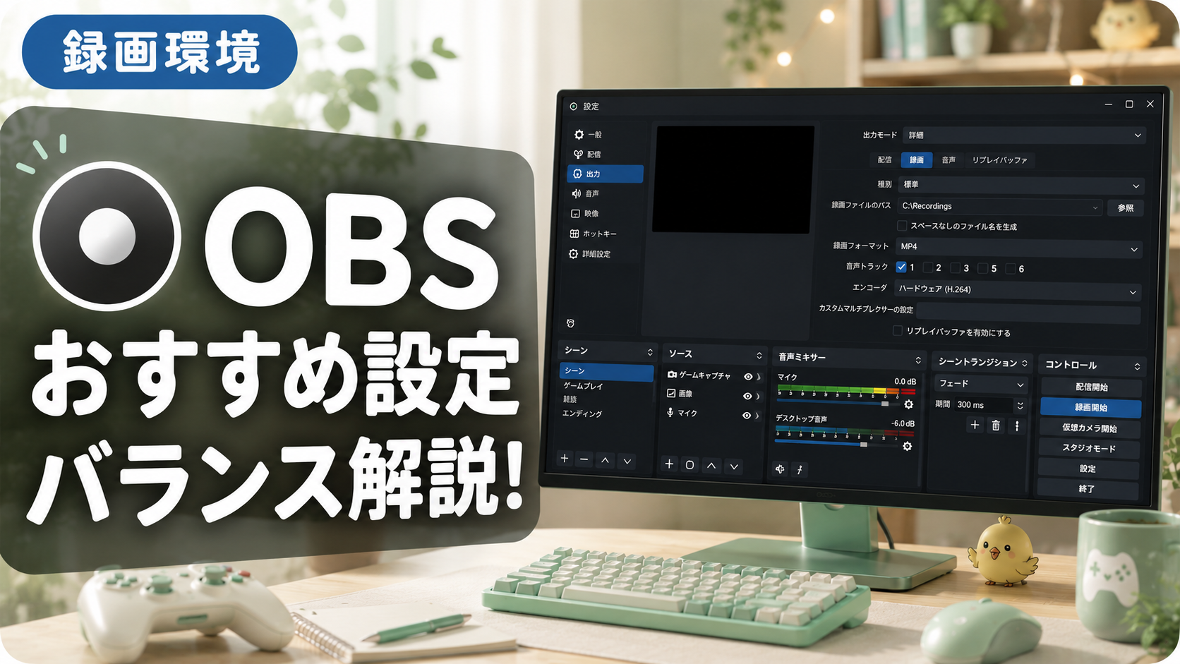 OBS録画を始める前に決めたい保存先と音声チェック